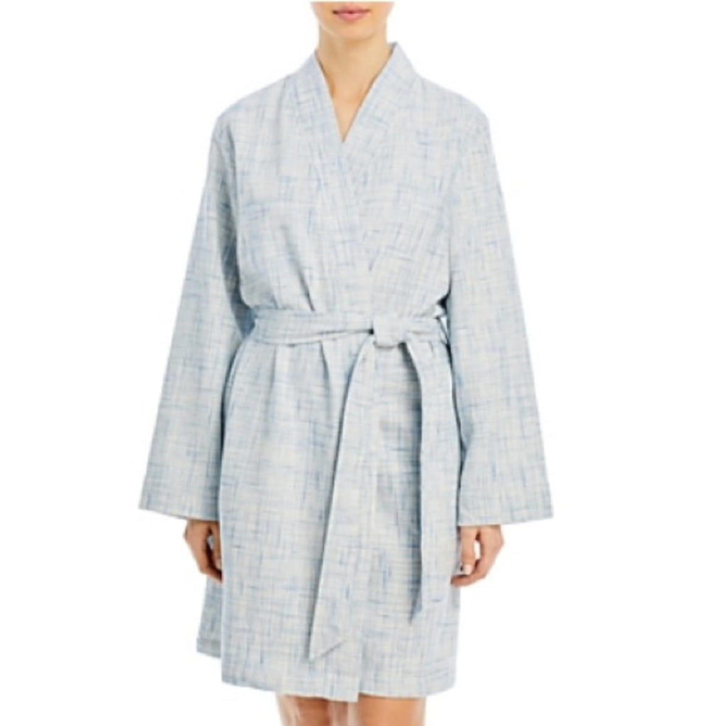 Hudson Park Collection Strié Print Waffle Bathrobe in Blue Size L/XL New w/Tag