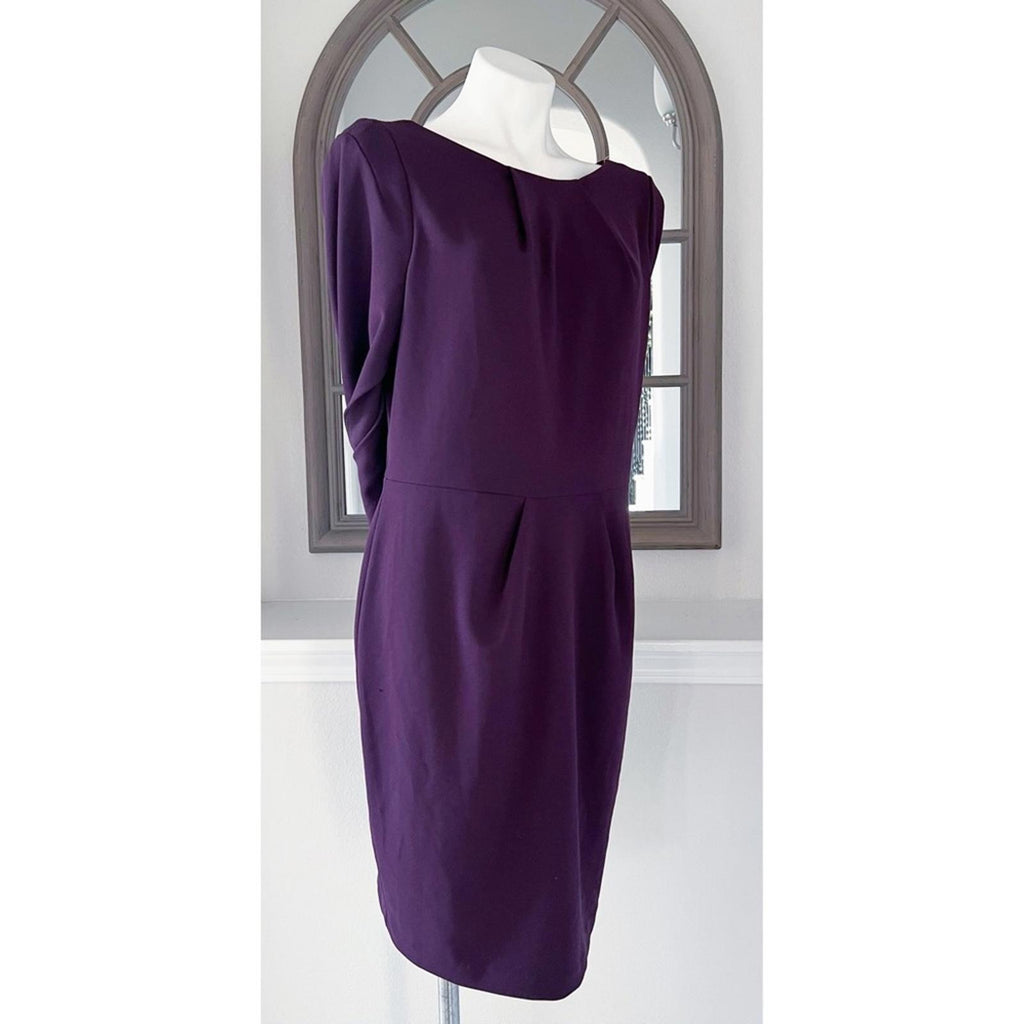 Betsy & Adam Midi Cowl Neck Drape Back Scuba Crepe Dress Size 14 NEW w/Tag