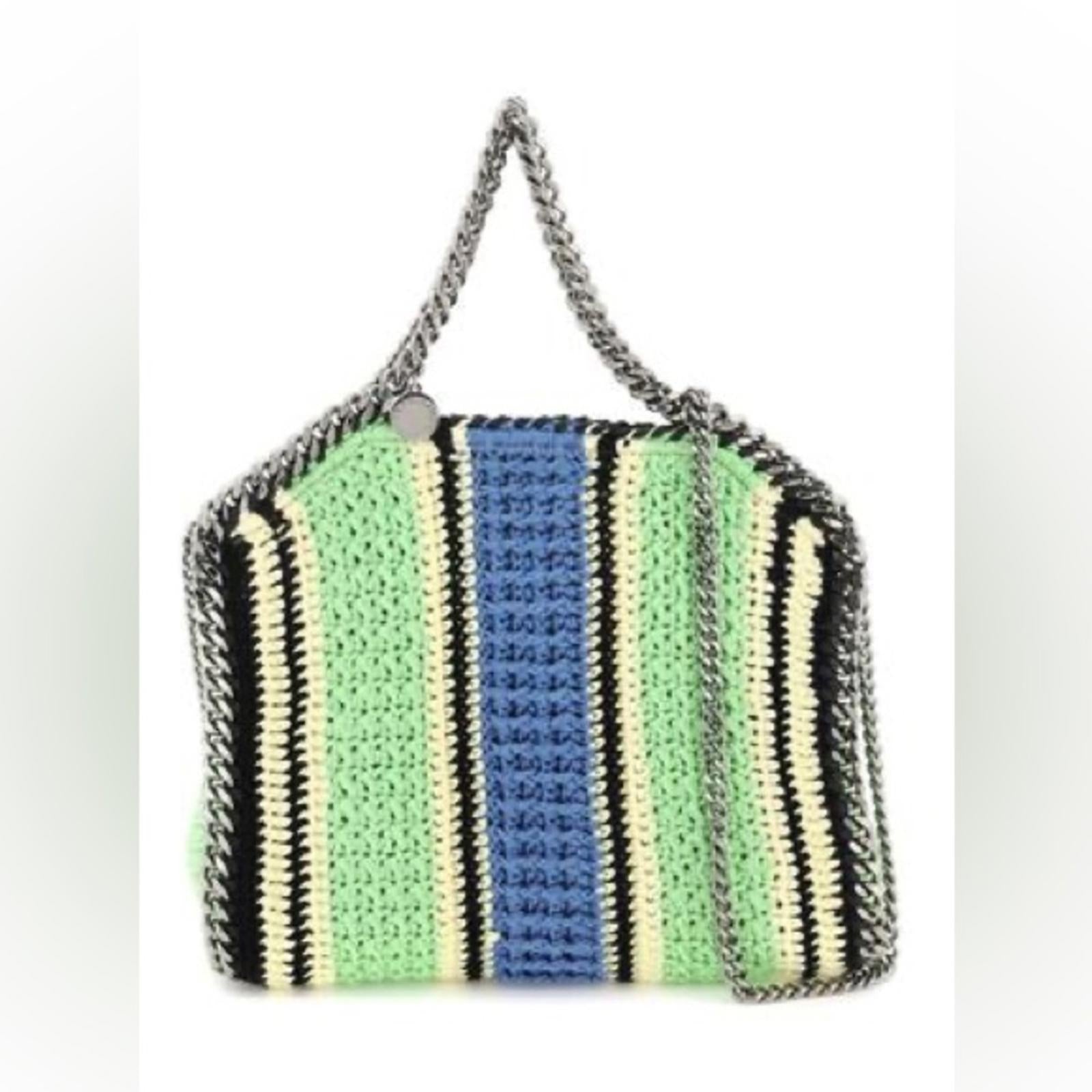 Stella McCartney ‘Falabella' Crochet Tote Bag in Green Blue Multi NEW (SOLD OUT)