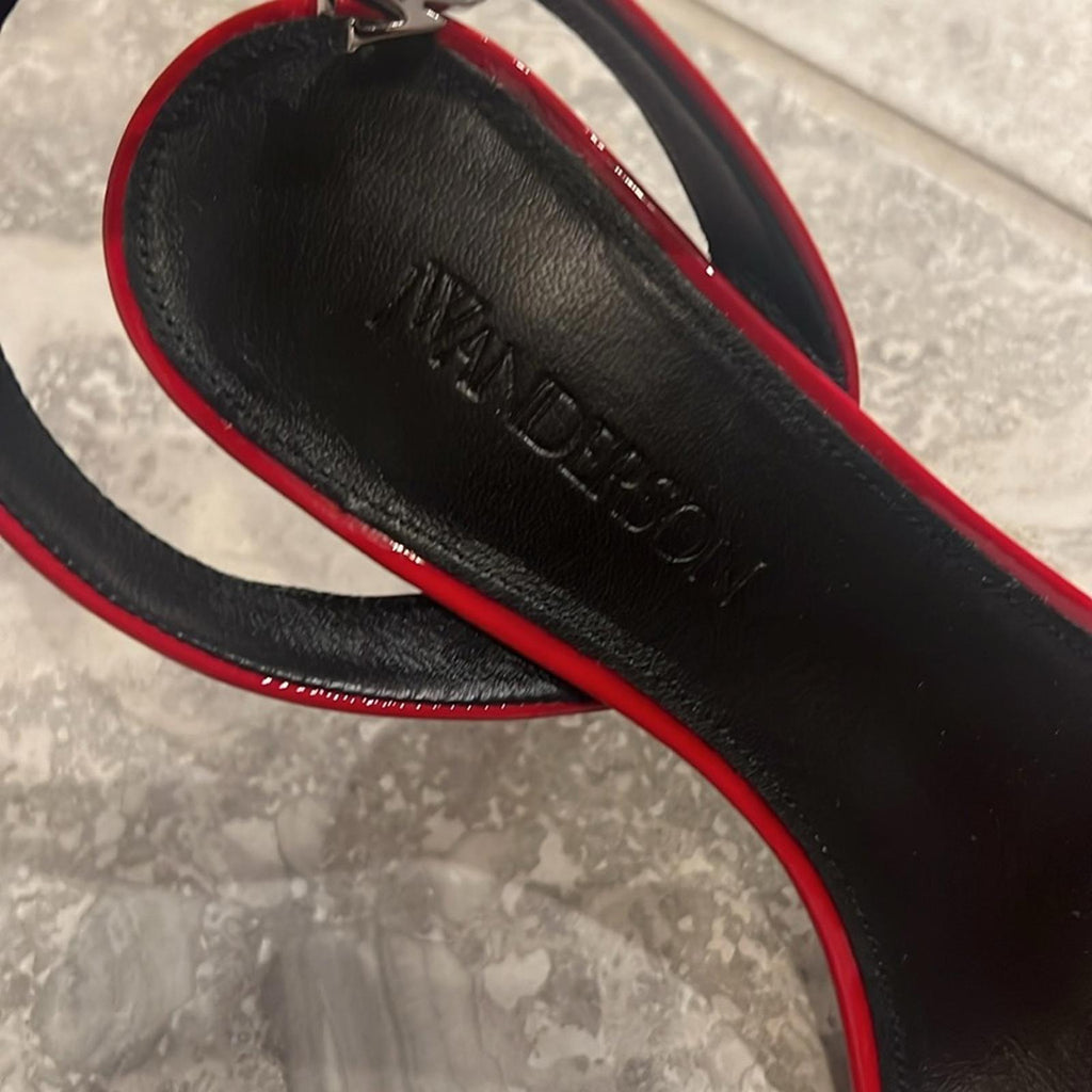 JW Anderson Chain Ankle Strap High Heel Sandals in Red, Size 37.5 New in Box
