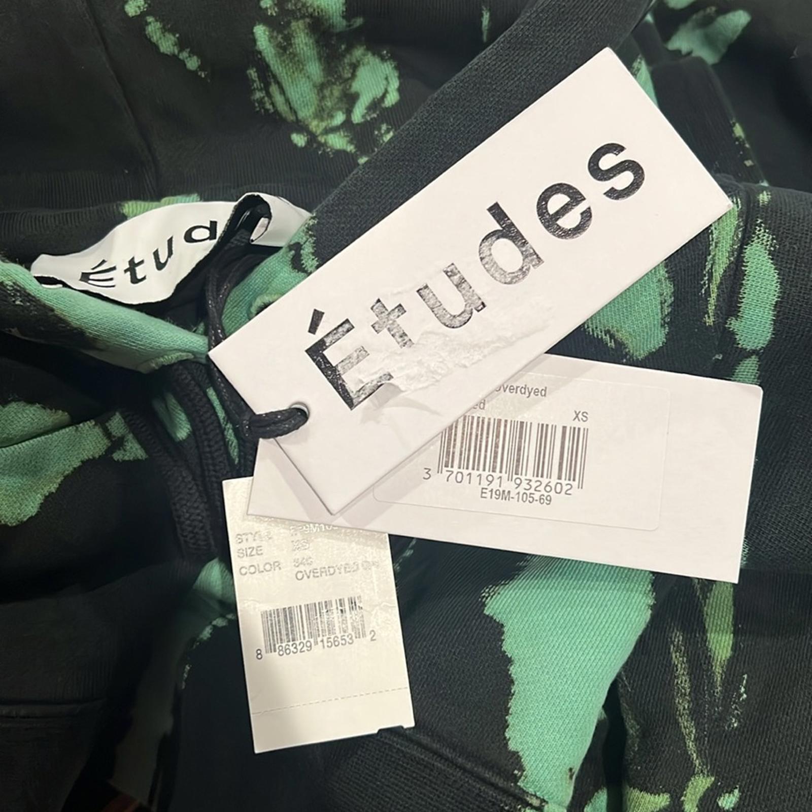 Études Tie Dye Layered Look Hoodie in Green/Black Size XS New w/Tag Retail $280