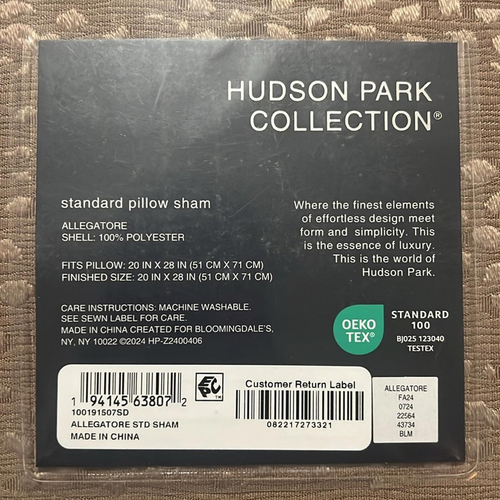 X2 Hudson Park Collection Allegatore Standard Pillow Sham, NWT $270