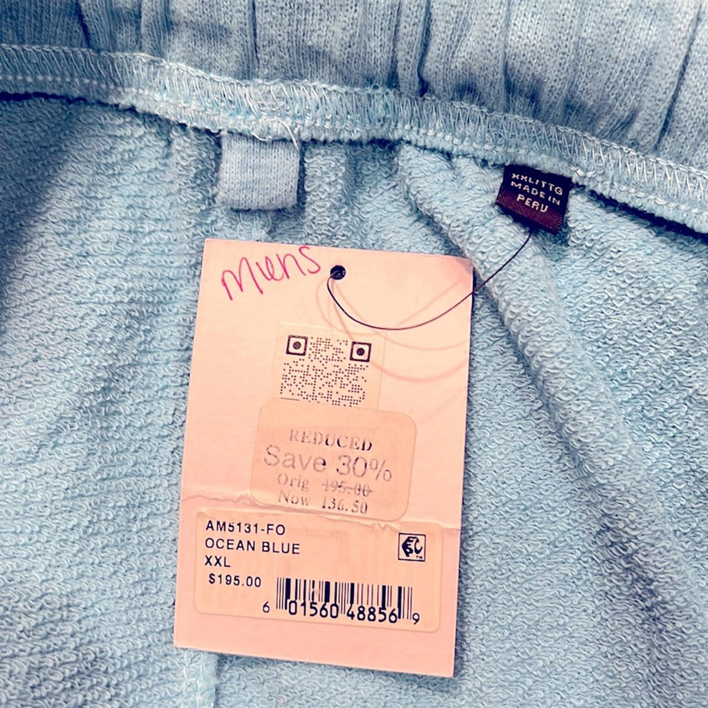 ATM Anthony Thomas Melillo French Terry Jogger Pants in Ocean Blue, Size XXL NWT