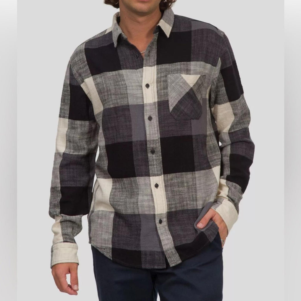Junk Food Plaid 1 Chest Pocket Tampa Button-Up Long Sleeve Shirt, NWT, Size S