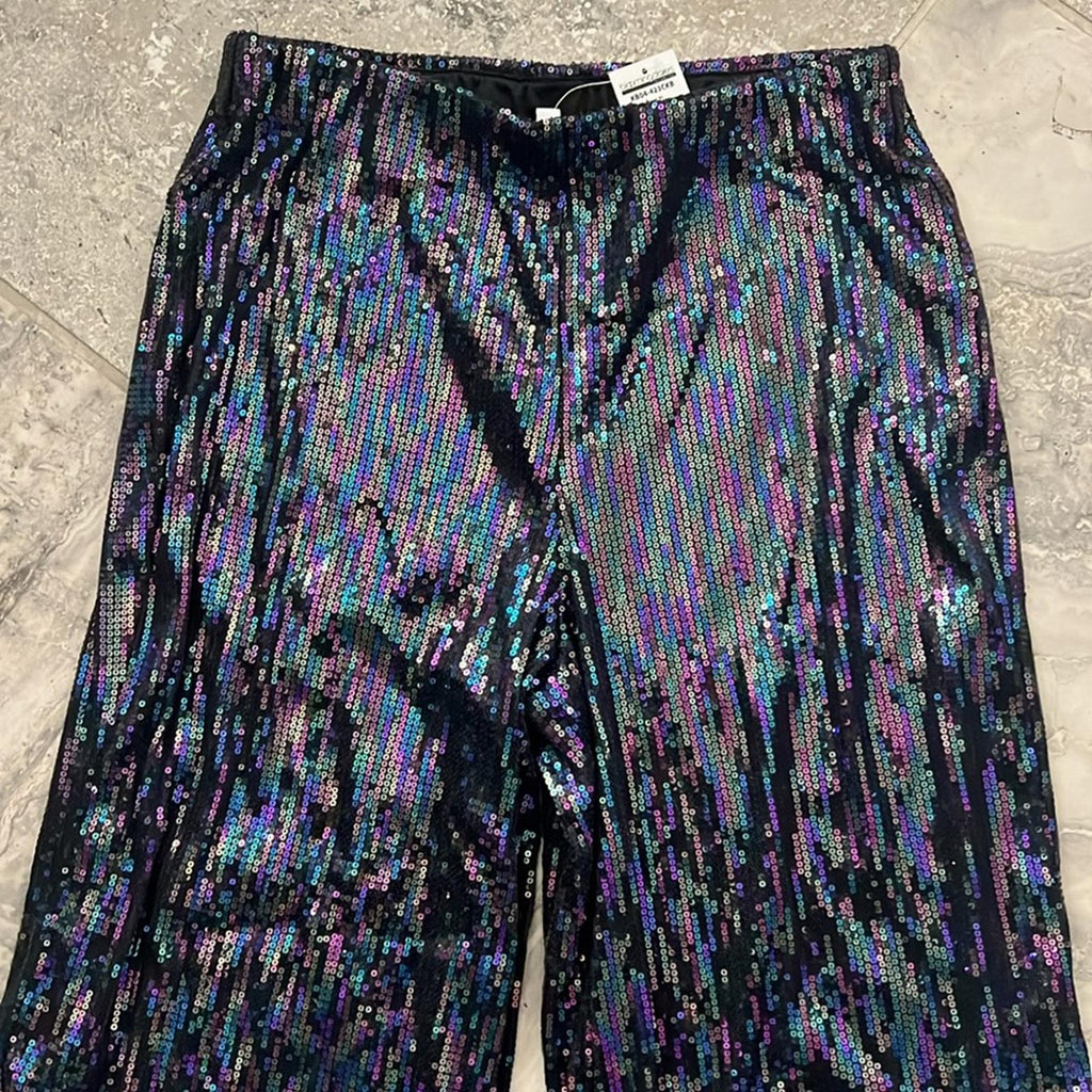 Crystal Kobe Stretch Sequin Pants, Size M New with Tag Retail $179