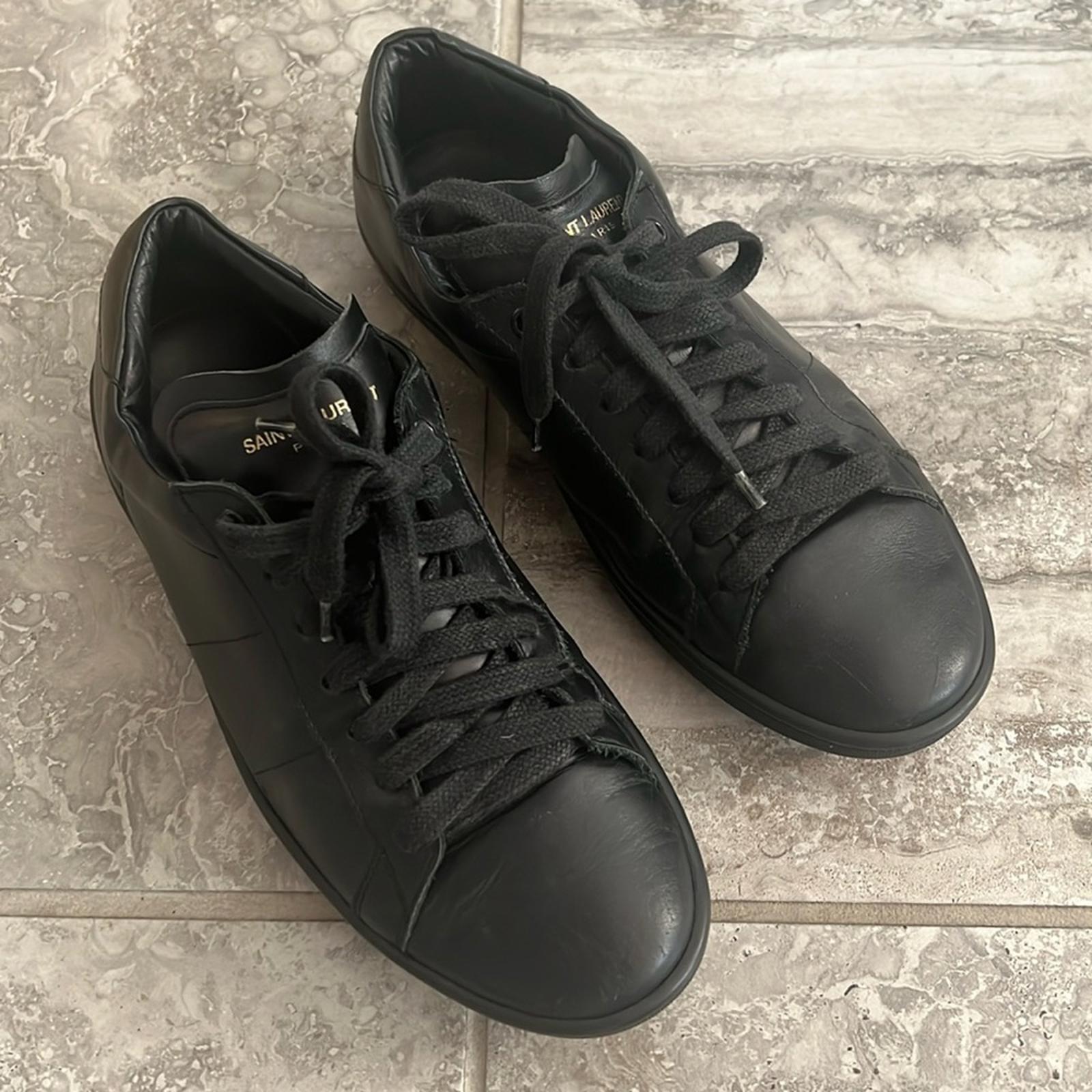 YSL Saint Laurent Black Lace-Up Sneakers, Size 40 ~ Retail $685