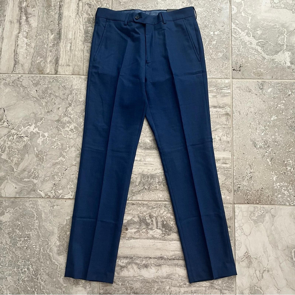 NEW Penguin Blue Birdseye Wool-Blend Dress Pants, Size 36S/30W 30L New w/Tag