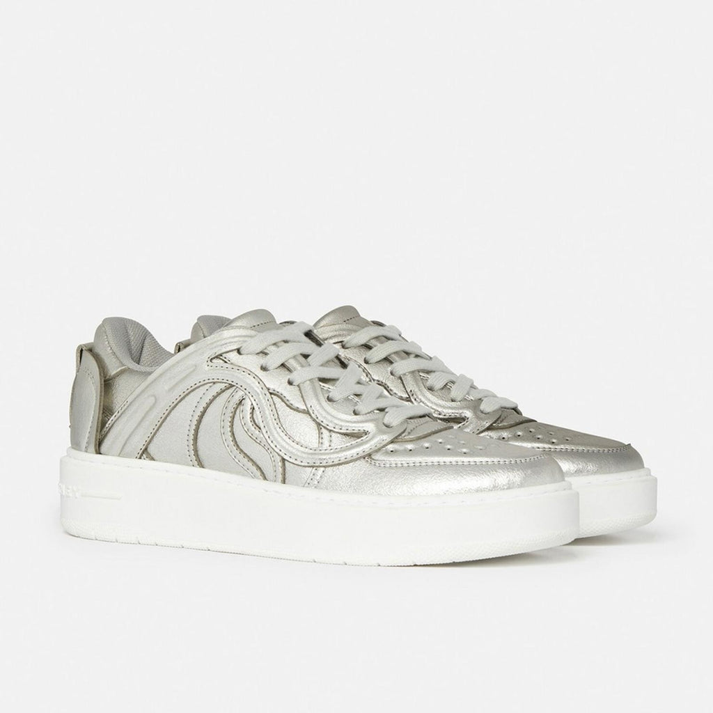 Stella McCartney S-Wave Lace Up Sneakers, Metallic Size 35 NEW w/Dust Bag $830