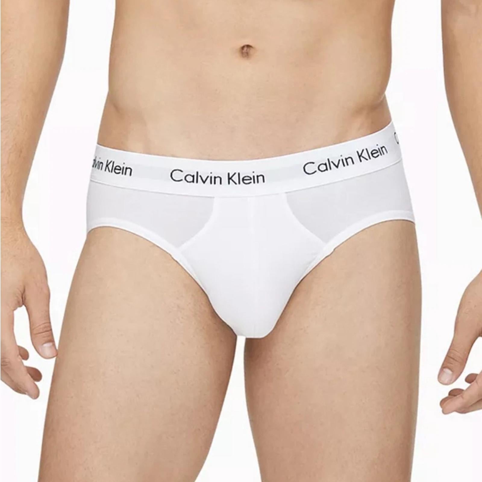 Calvin Klein 2-Pack Cotton Stretch Hip Briefs Underwear in Cream & Gray, Size XL