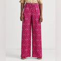Lauren Ralph Lauren Geo-Print Satin Shantung Wide-Leg Pants, NWT, Size XL