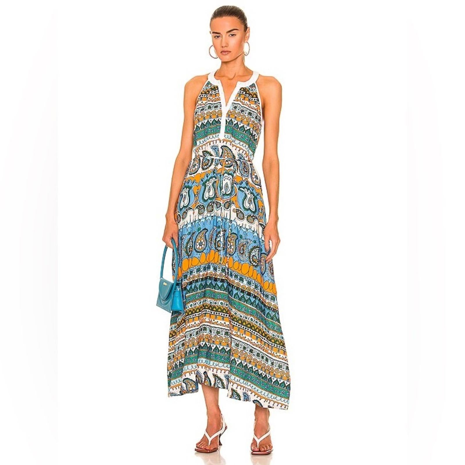 STAUD Lisette Paisley Print Maxi Dress, Size S, New w/Tag