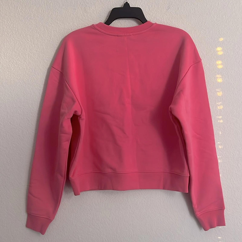 FRAME Oversized Crewneck Sweatshirt in Hot Pink, NWT, Size XS