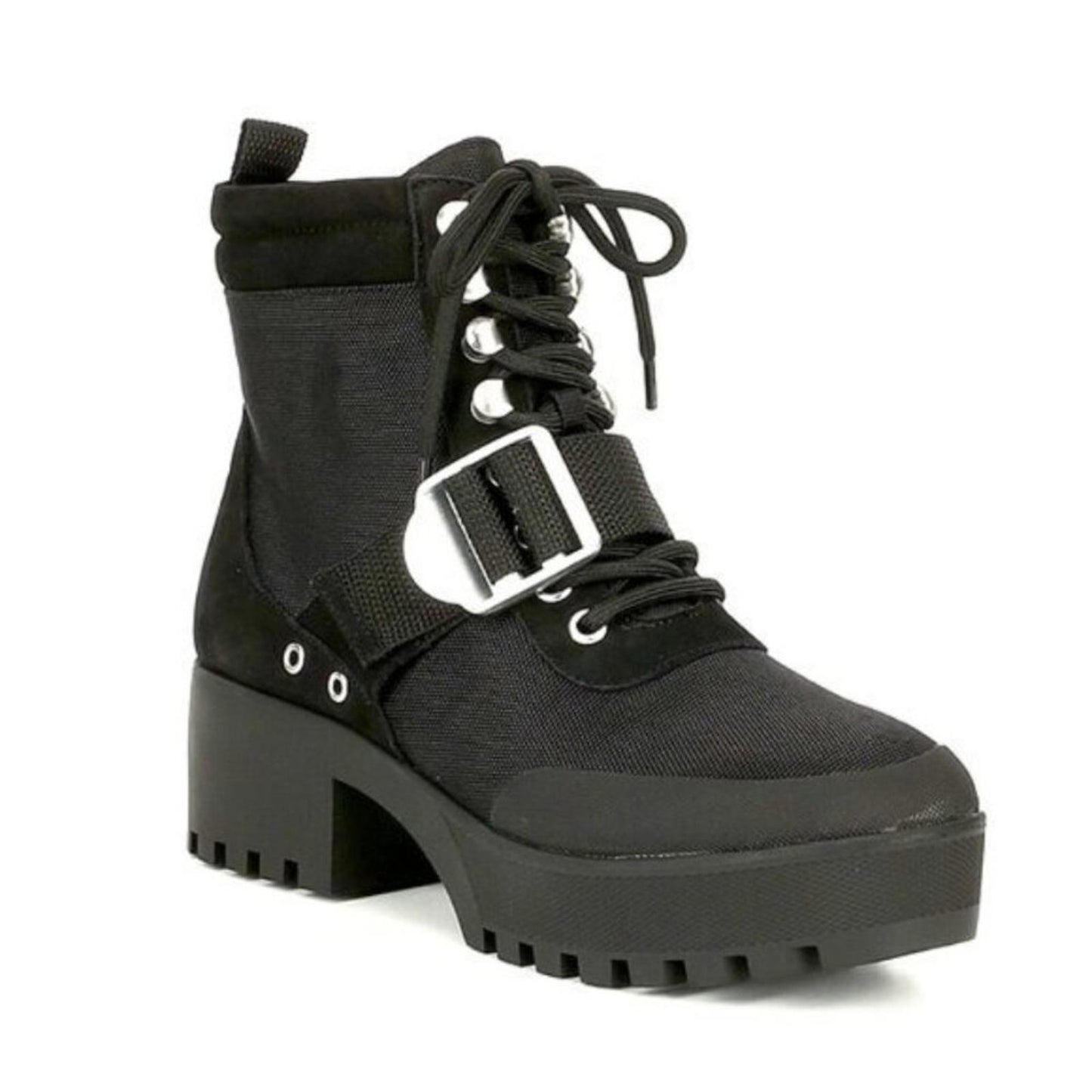 Steve Madden Grady Buckle Hiking Platform Combat Boots, Size 8 New in Box