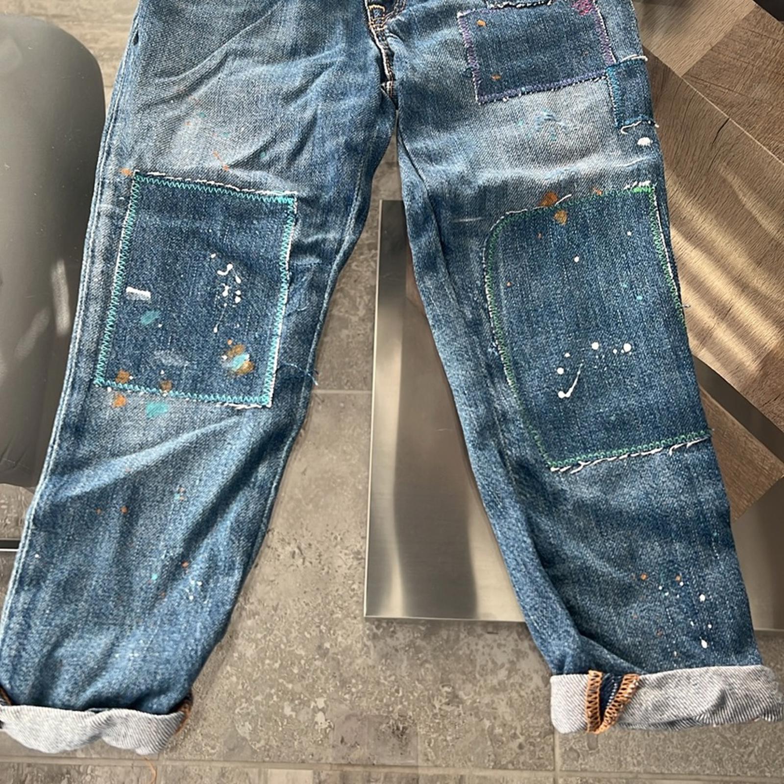 Polo Ralph Lauren Paint-Print Astor Slim Boyfriend Jeans, Size 4T Retail $135