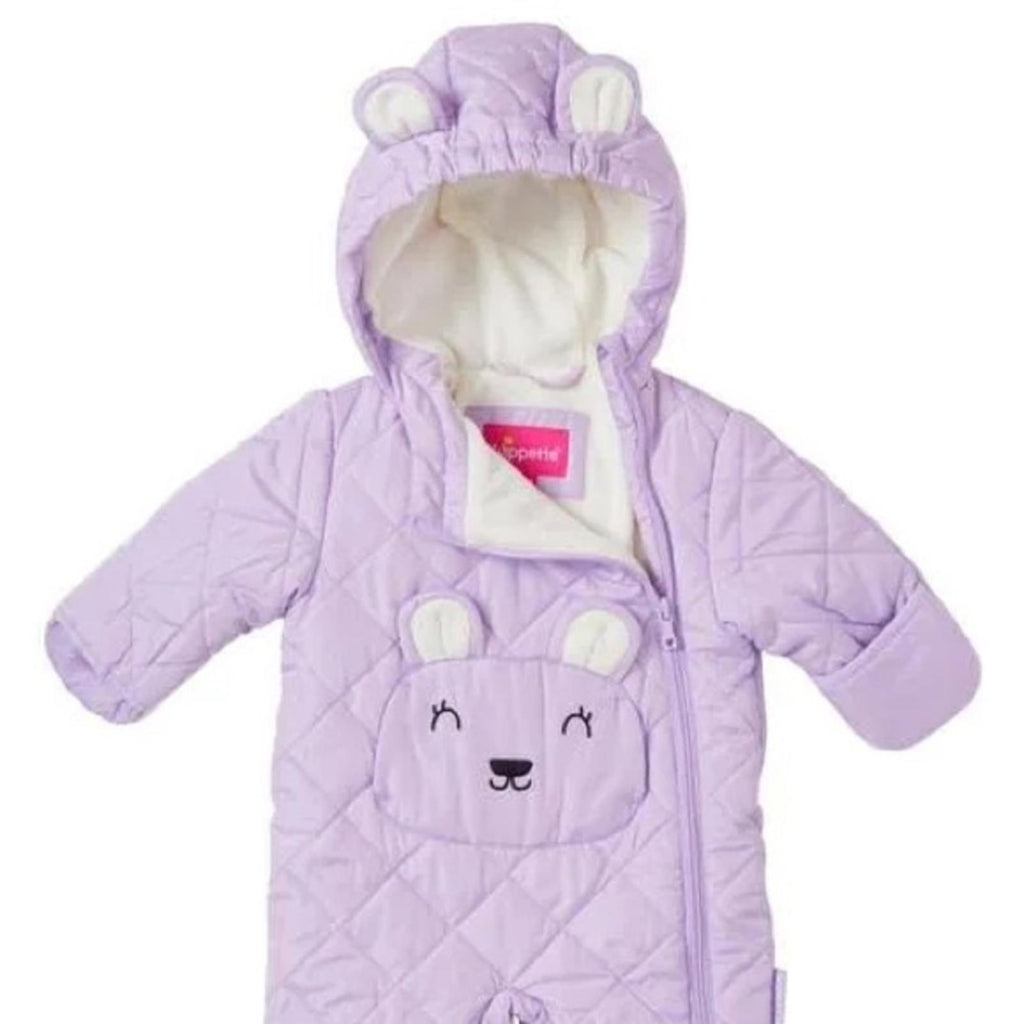 Wippette Bear Diamond Quilted Pram in Soft Lavender, New w/Tag