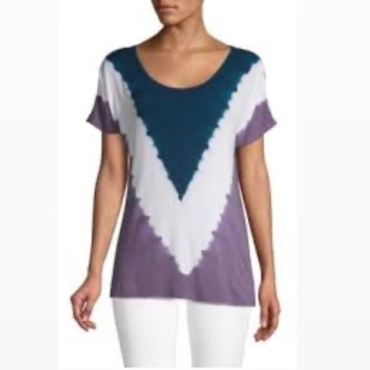 Nanette Lepore Tee Swing Tie Dye Top in Paradise Purple, Size L New w/Tag