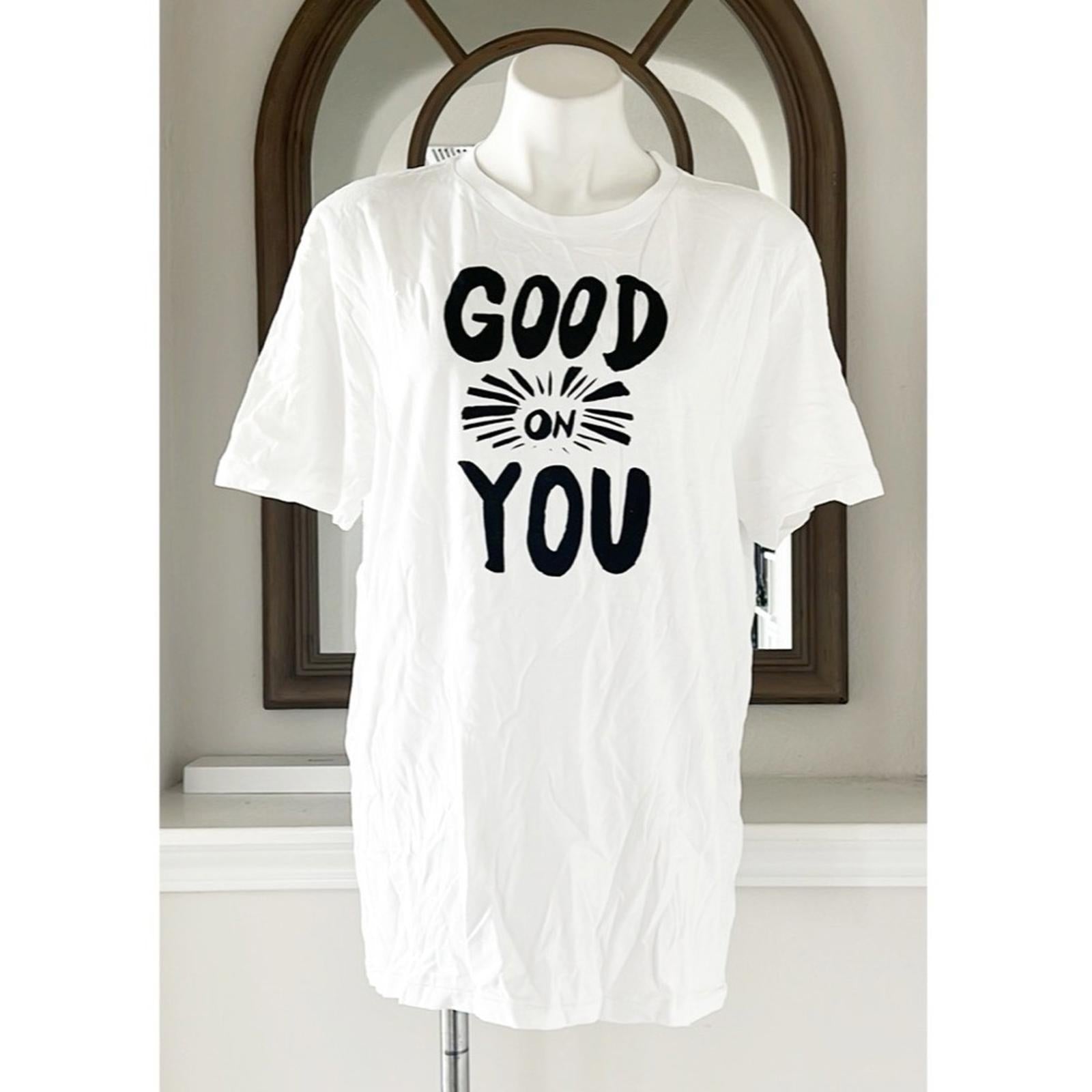 New DOLAN White “Good On You” Graphic T-Shirt, Unisex Size L New w/Tag