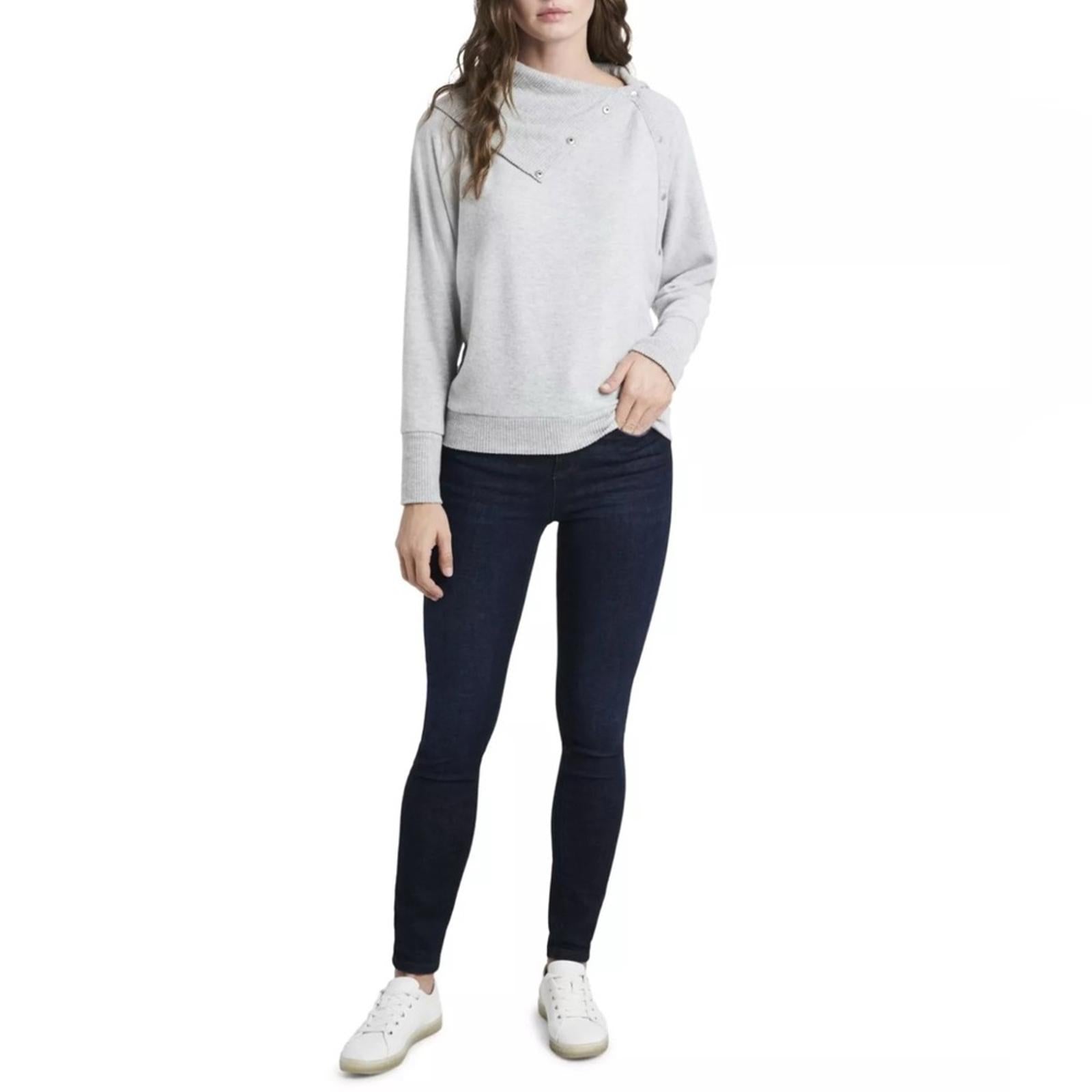 Vince Camuto Stretch Fold Over Neck w/Snaps Silver in Heather, Size XL New w/Tag