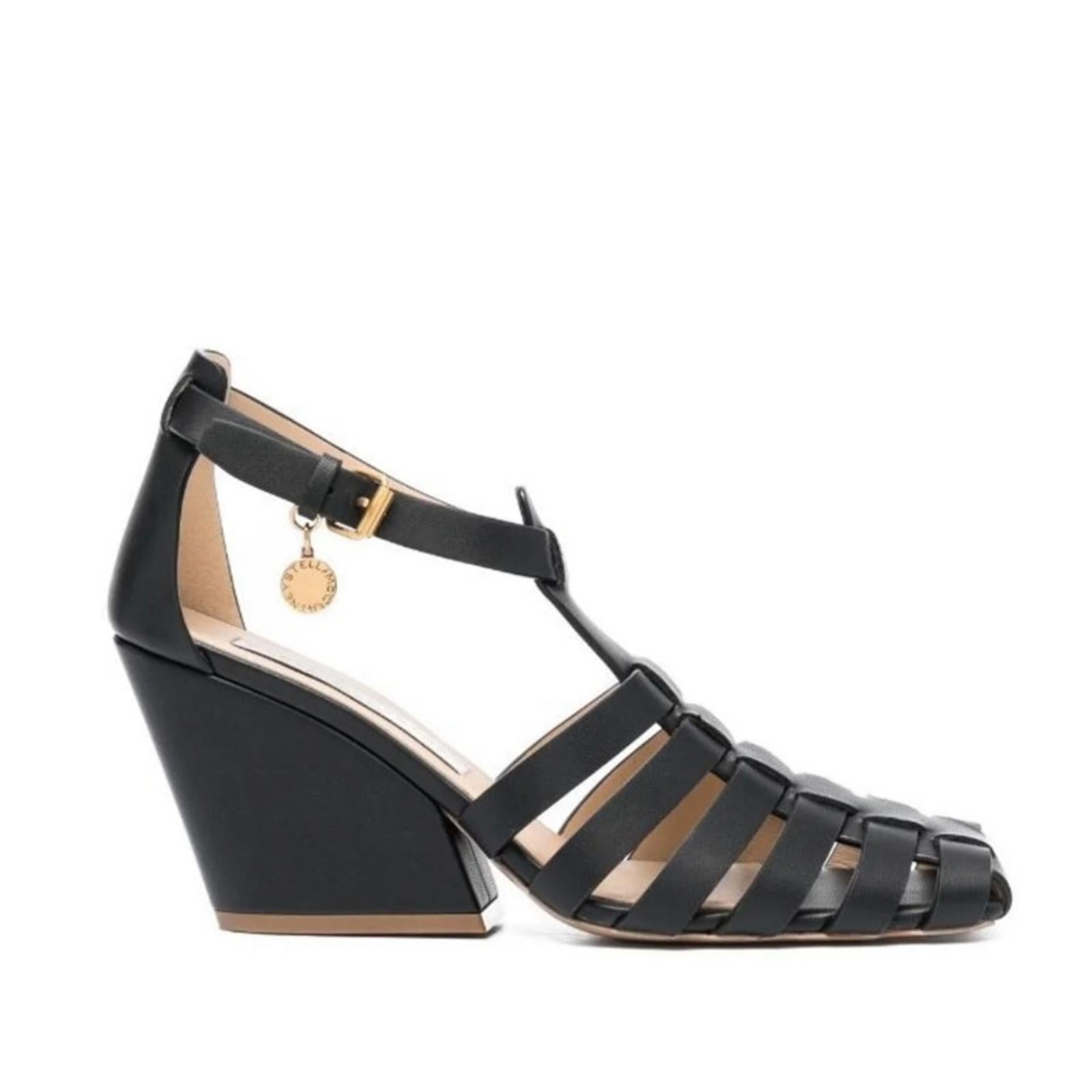 Stella McCartney Cowboy Wedge Sandals, Black Size 36.5 New in Box, Retail $1,045