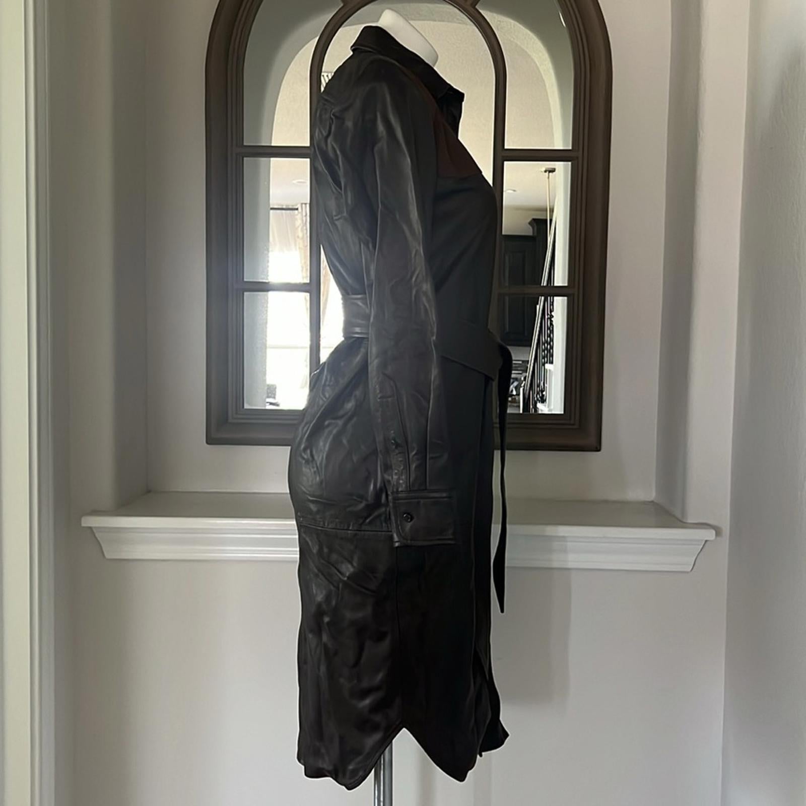 Lauren Ralph Lauren BLACK LABEL Goat Suede Dress in Brown Size 2 New w/Tag $895