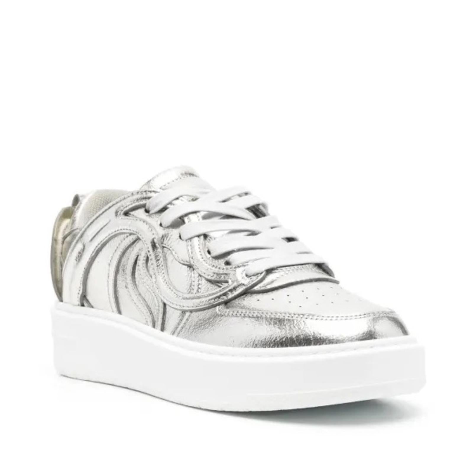 Stella McCartney S-Wave Lace Up Sneakers, Metallic Size 35 NEW w/Dust Bag $830