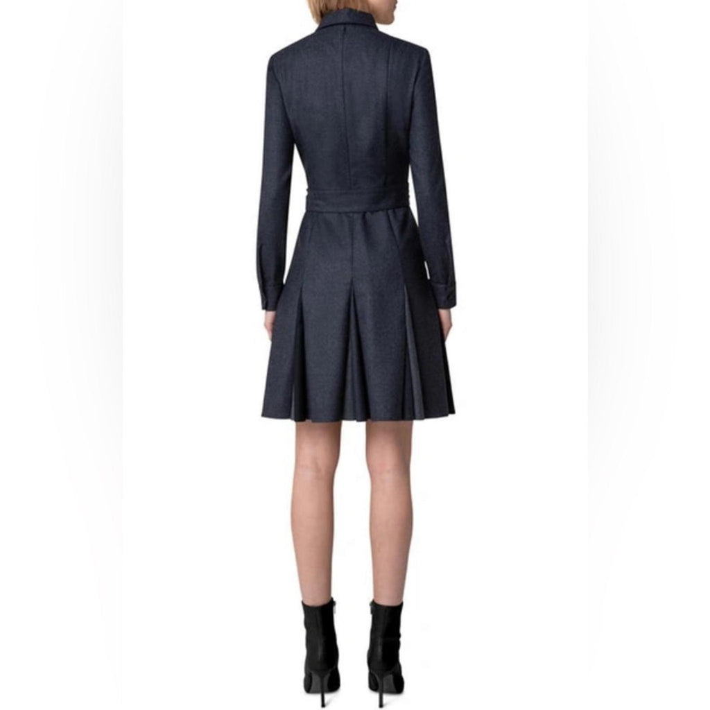 AKRIS PUNTO Fit-and-Flare D-Ring Belted Wool Dress, Size 4 New $1,390 (SOLD OUT)