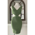 Dress the Population Cut-Out Ribbed Knit Dress, Green Size XS New w/o Tag