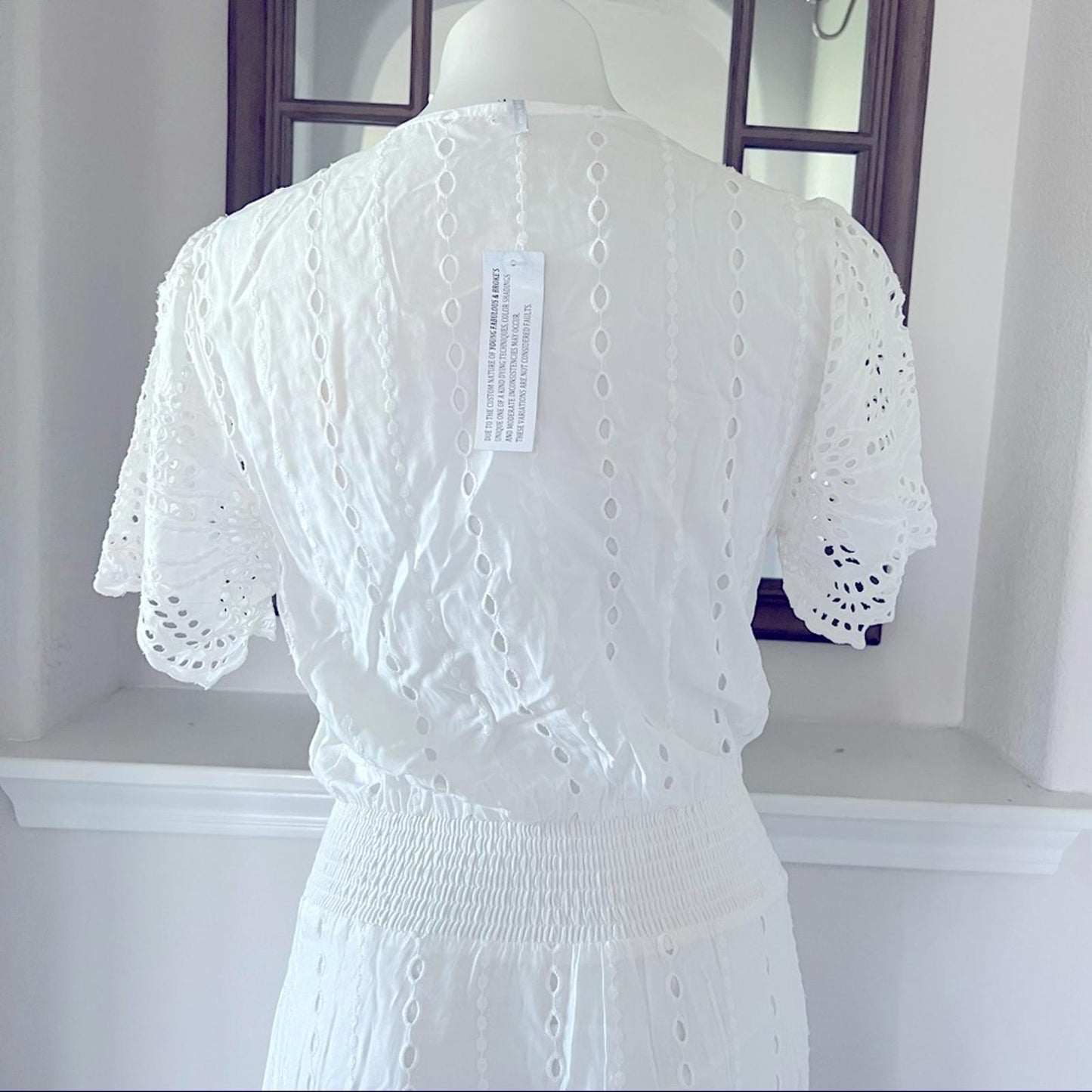 YFB “The Everything” Maxi Dress in White Hi-Low Hem Size L New w/Tag Retail $242