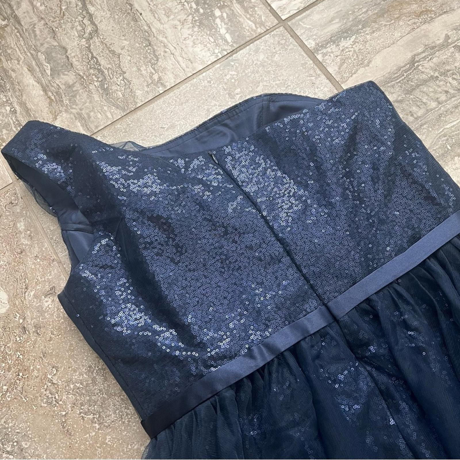 NEW One Shoulder Glitter Mesh Maxi Dress in Navy, Size XL New w/o Tag