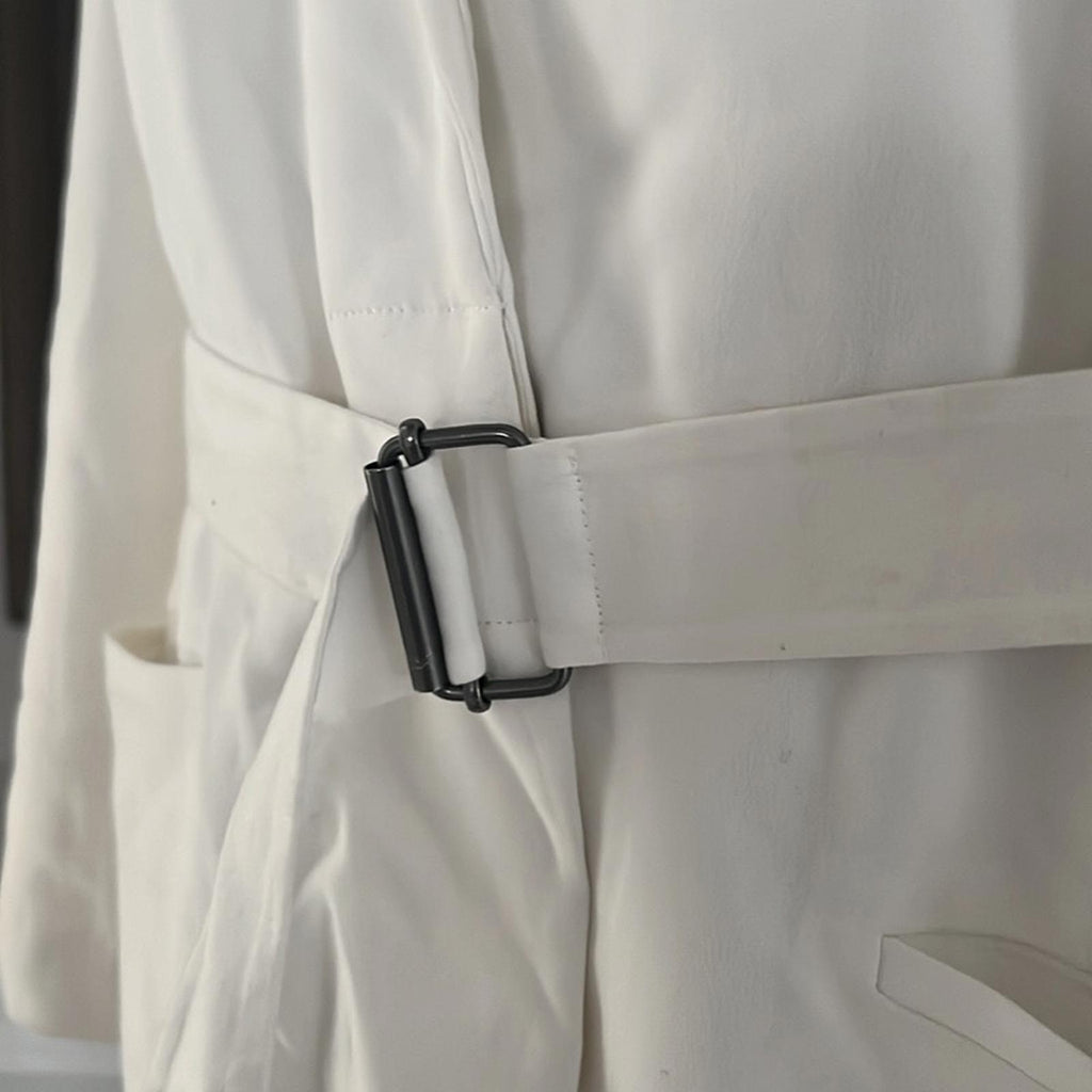 Helmut Lang Belted Blazer in White, Size 8 EXCELLENT!
