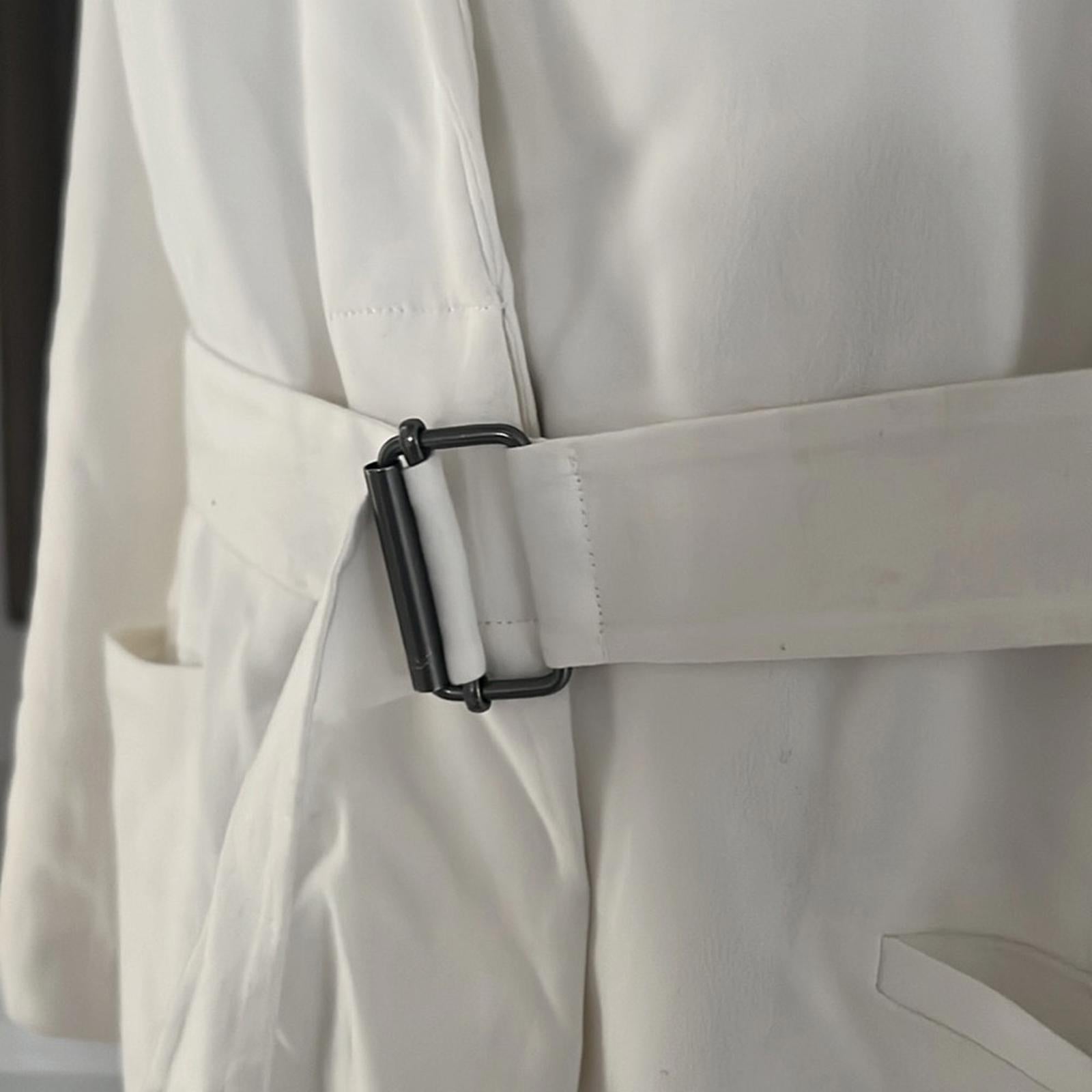 Helmut Lang Belted Blazer in White, Size 8 EXCELLENT!