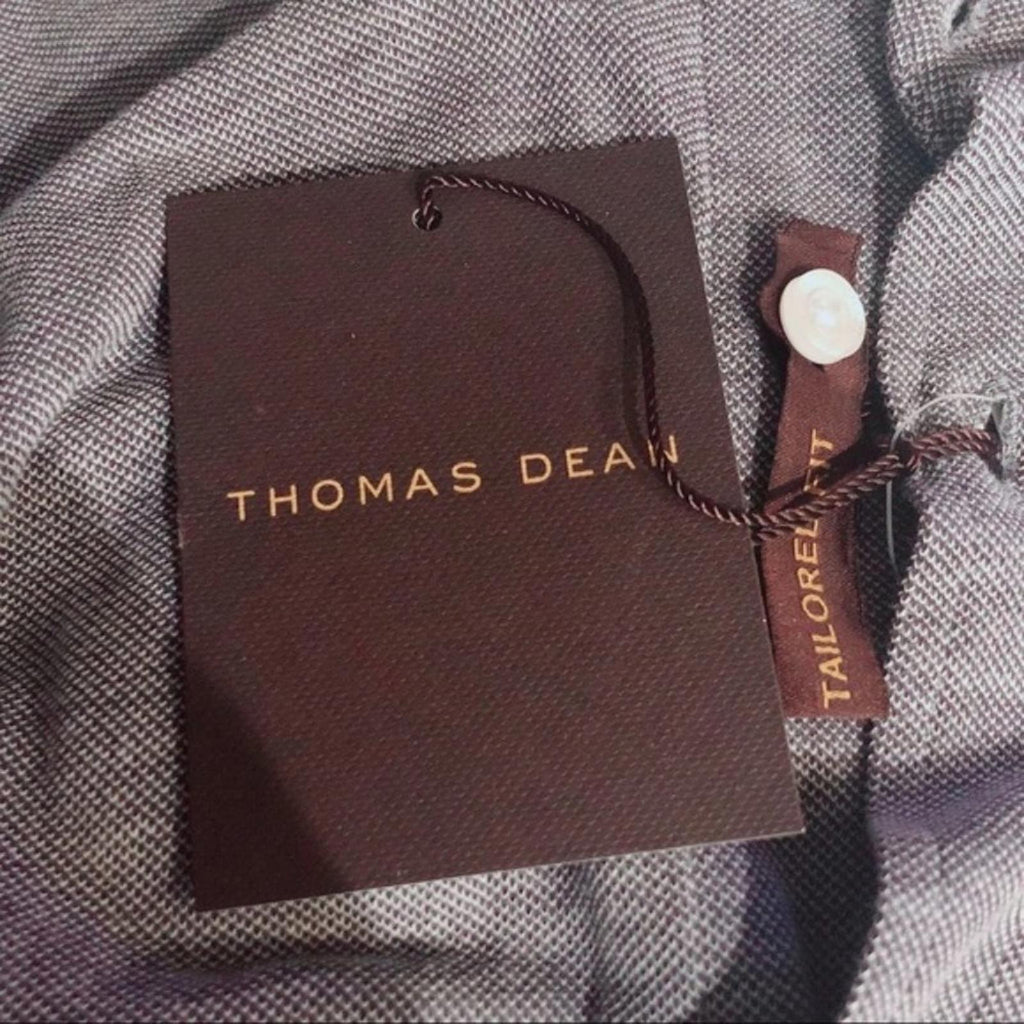 Thomas Dean Textured Button Down Shirt in Grey, Size XXL New w/Tag $125