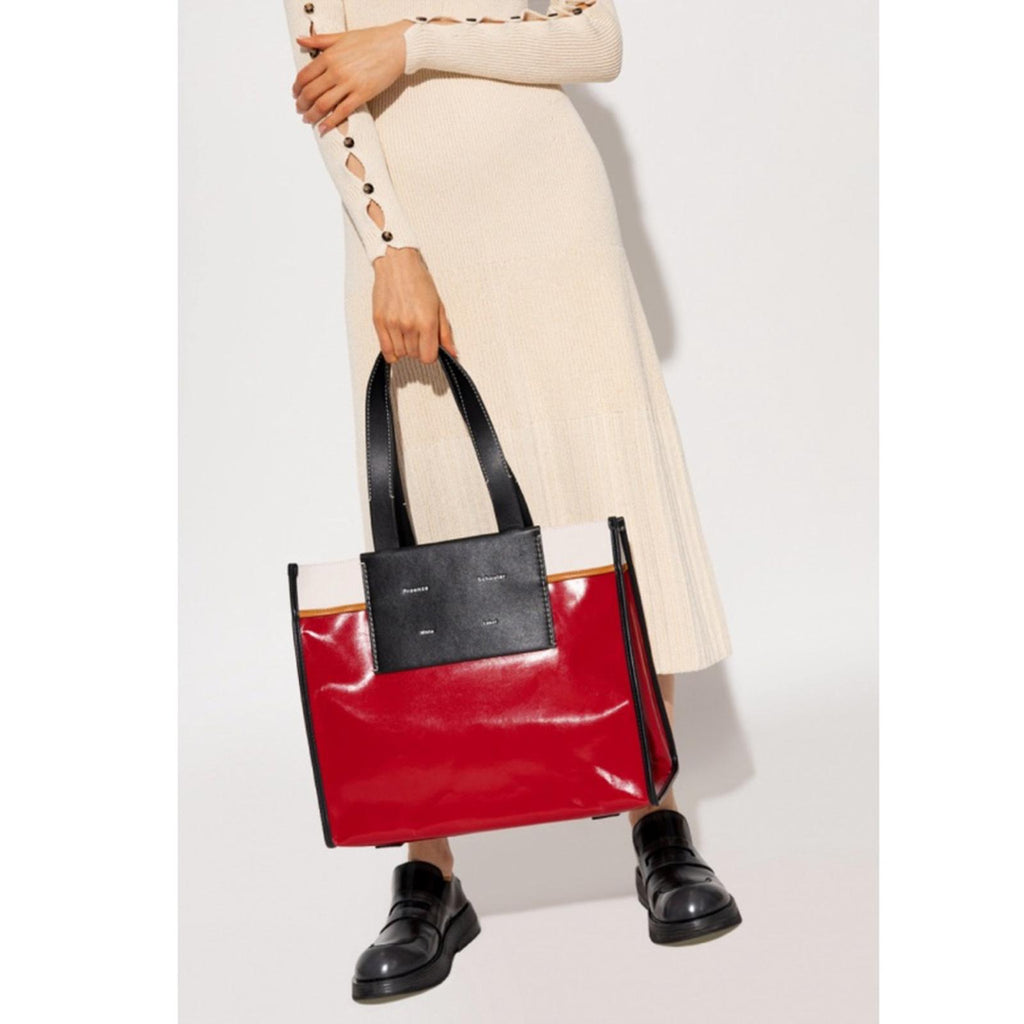 Proenza Schouler White Label Morris Large Coated Canvas Tote in Red, New w/Tag