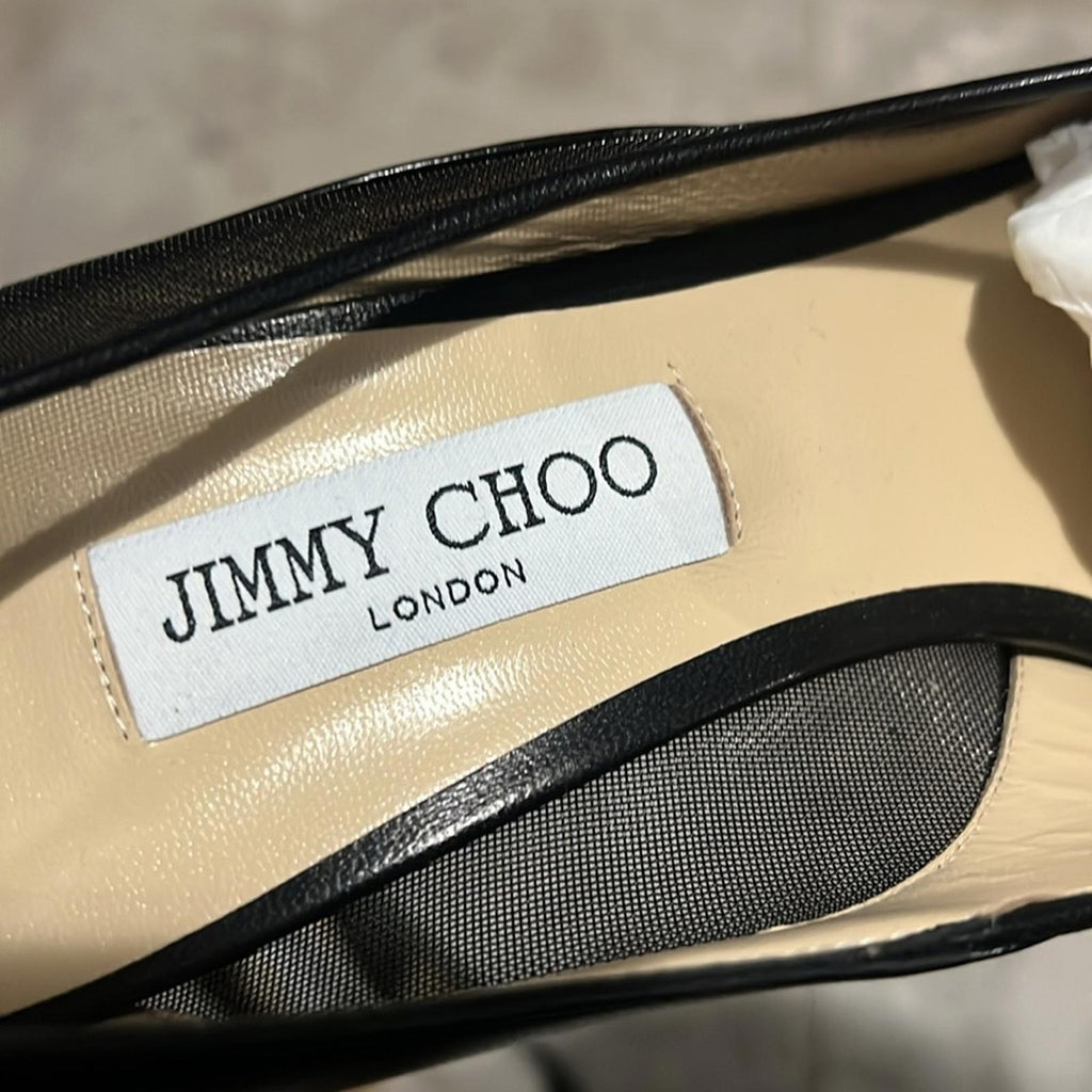 Jimmy Choo Love 85 Leather Mesh Pointed-Toe Pumps Size 43 NEW in Box +2Dust Bags