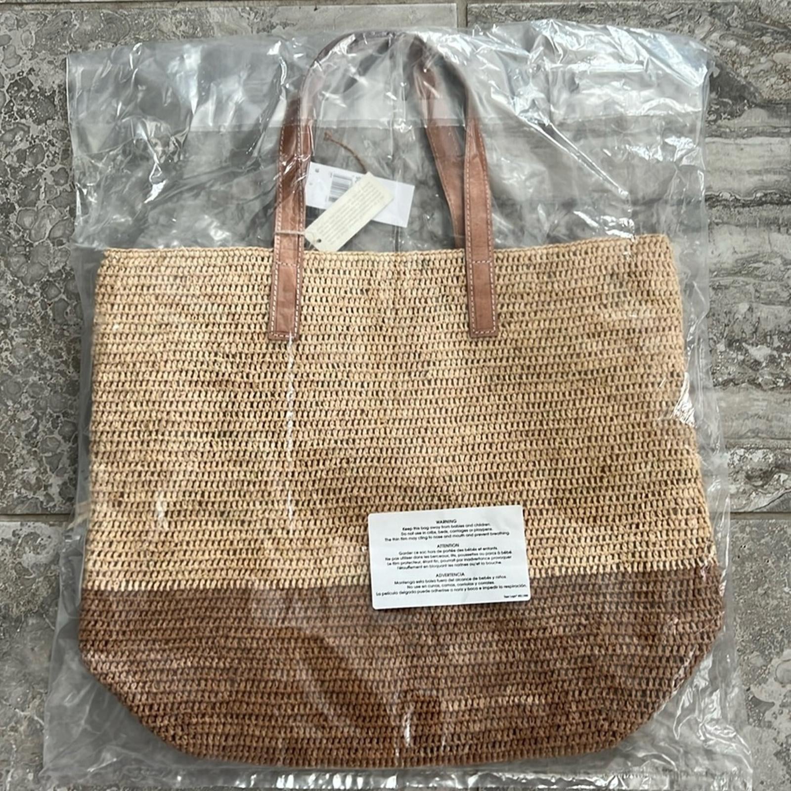 Mar Y Sol Montauk Tote Straw Bag in Sand/ Brown One Size, New w/Tag