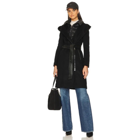Mackage SHIA Water Resistant Wool Coat w/Removable Puffer Insert Blk Size XL NWT