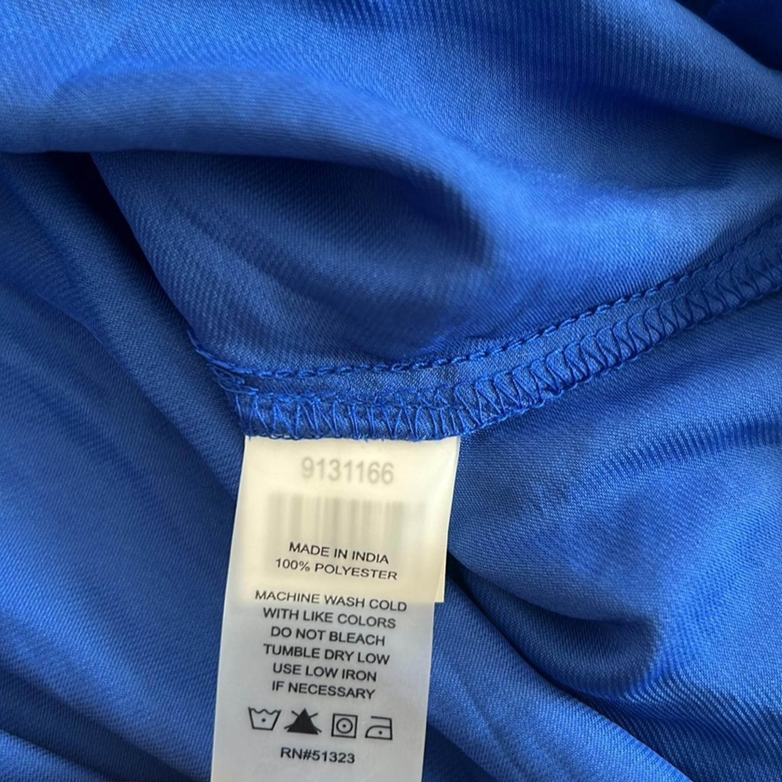 Vince Camuto Dolman Sleeve Fold Front V-Neck Rumple in Cobalt Blouse Size XL NWT