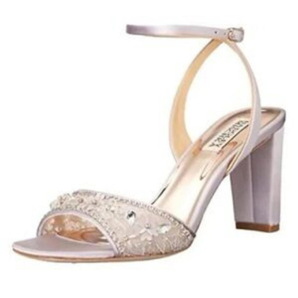 NWT Badgley Mischka Tayten Satin and Mesh Sandals with Crystals Size 10 +DustBag