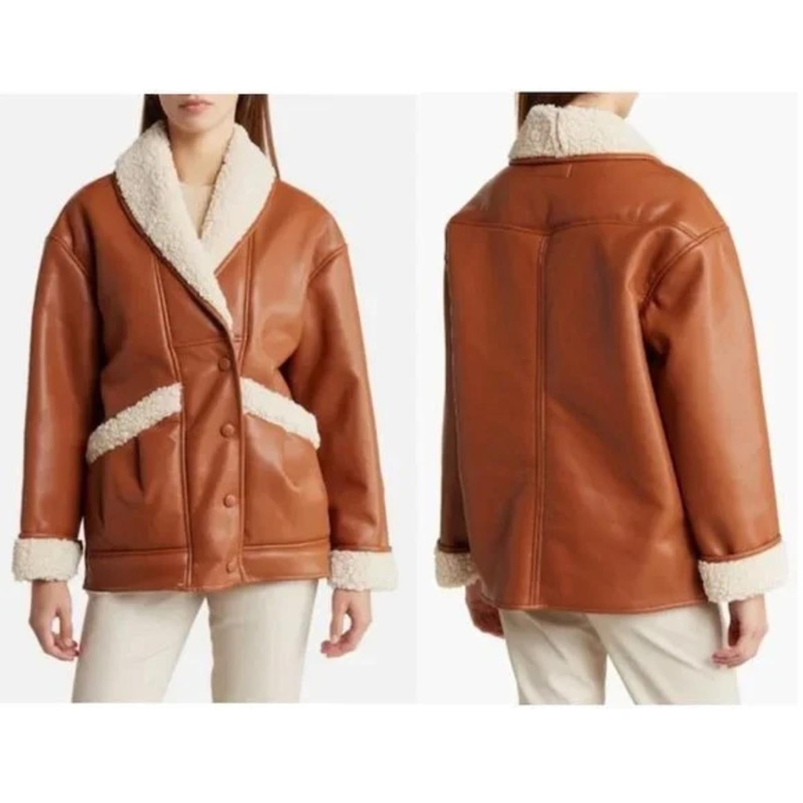 Blank NYC Faux Shearling & Faux Leather Jacket, Rainmaker Size XL New w/Tag
