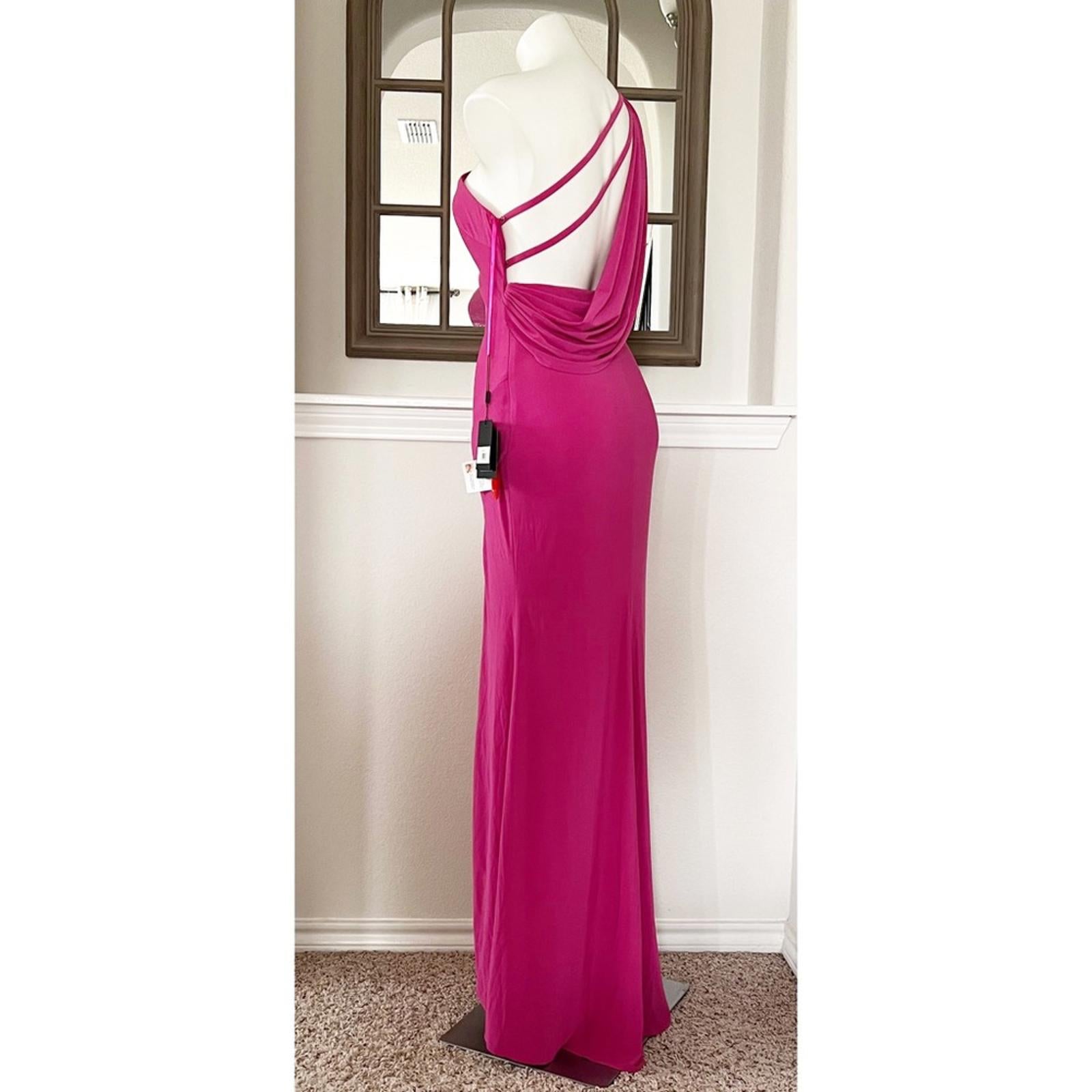 Mac Duggal IEENA Draped Back Gown/Dress in Candy Pink, Size 2 New w/Tag