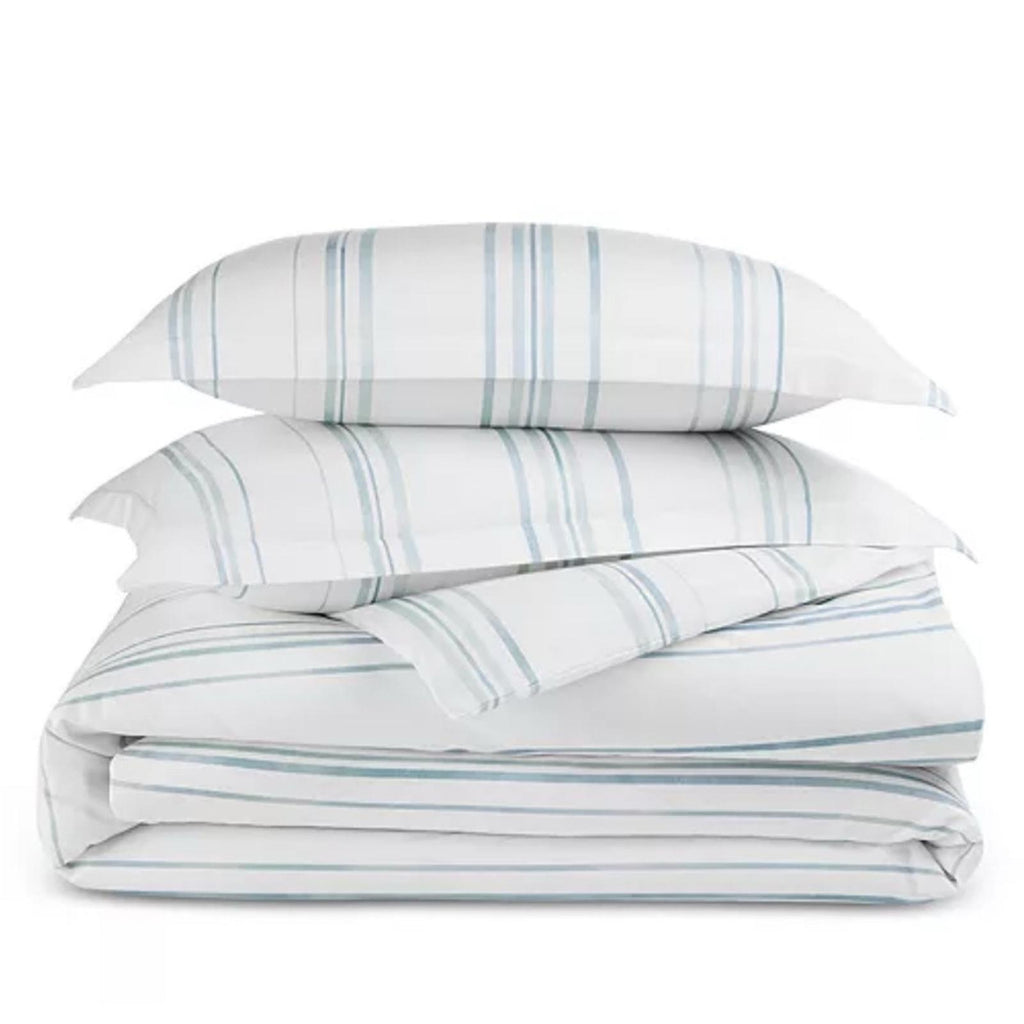Sky Bristol Stripe Duvet Cover Set, Twin New w/Tag $230 - SOLD OUT