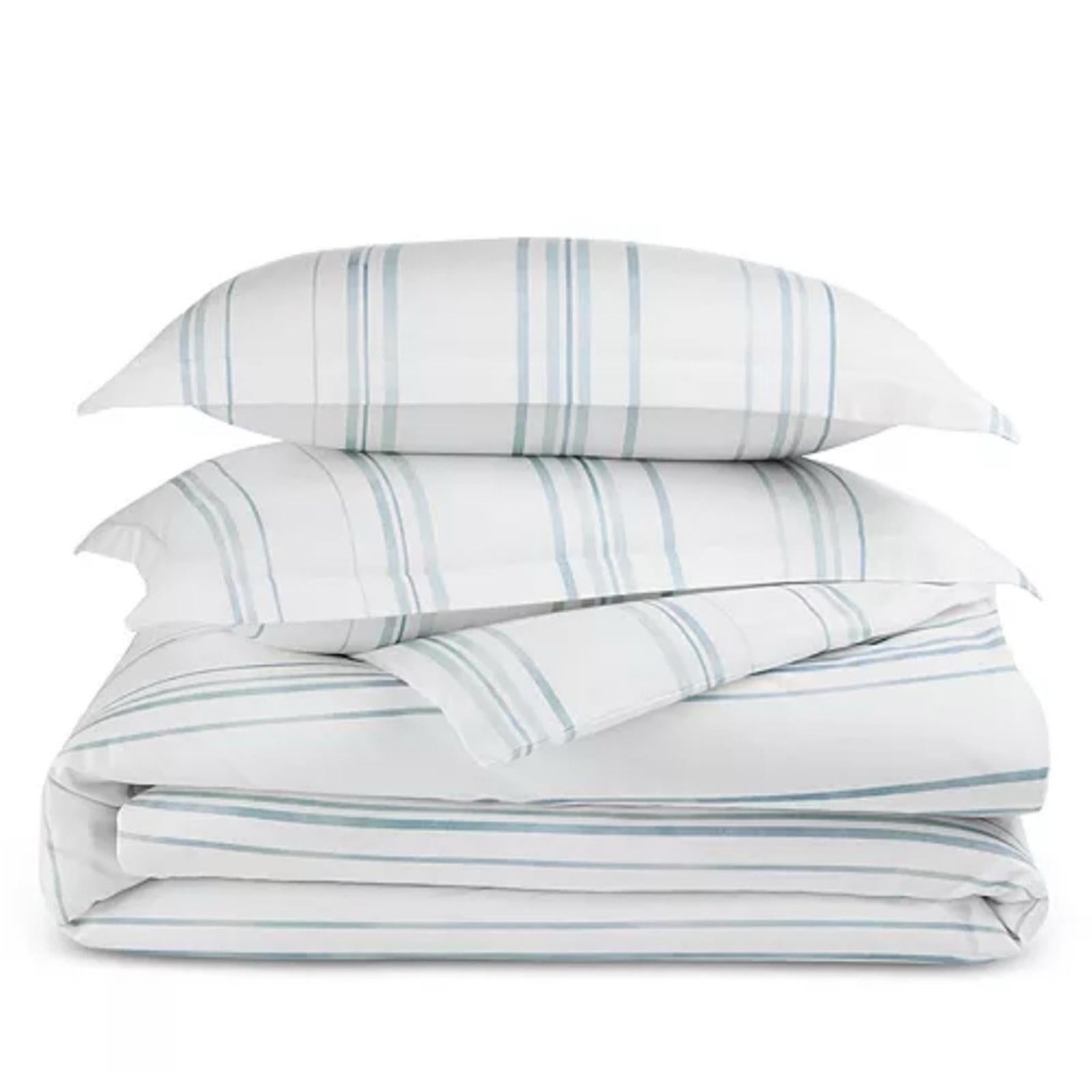 Sky Bristol Stripe Duvet Cover Set, Twin New w/Tag $230 - SOLD OUT