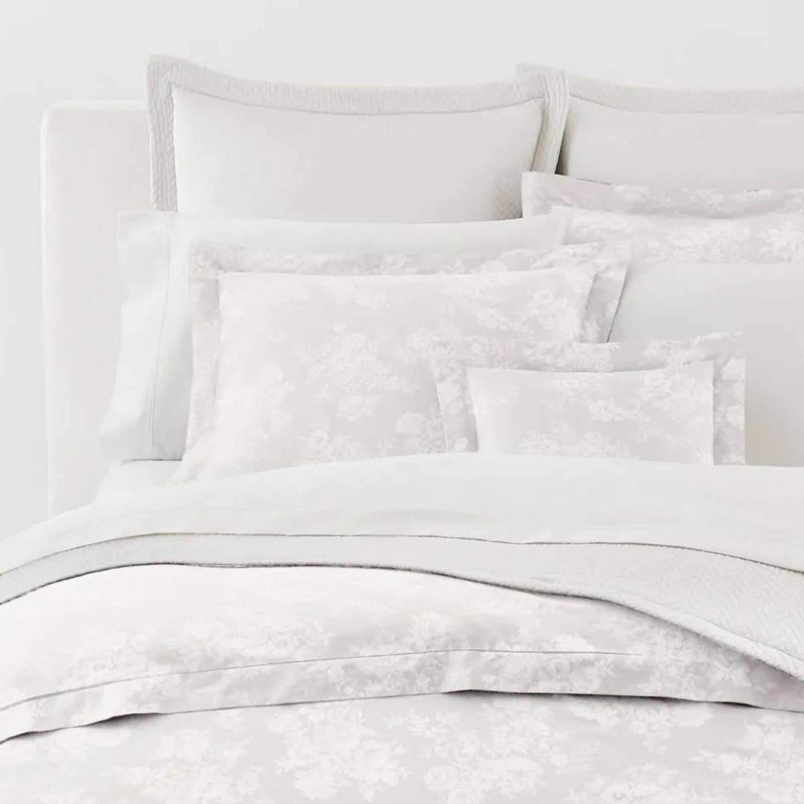Lauren Ralph Lauren White Mya Jacquard Weave Cotton Standard Sham, NWT $140