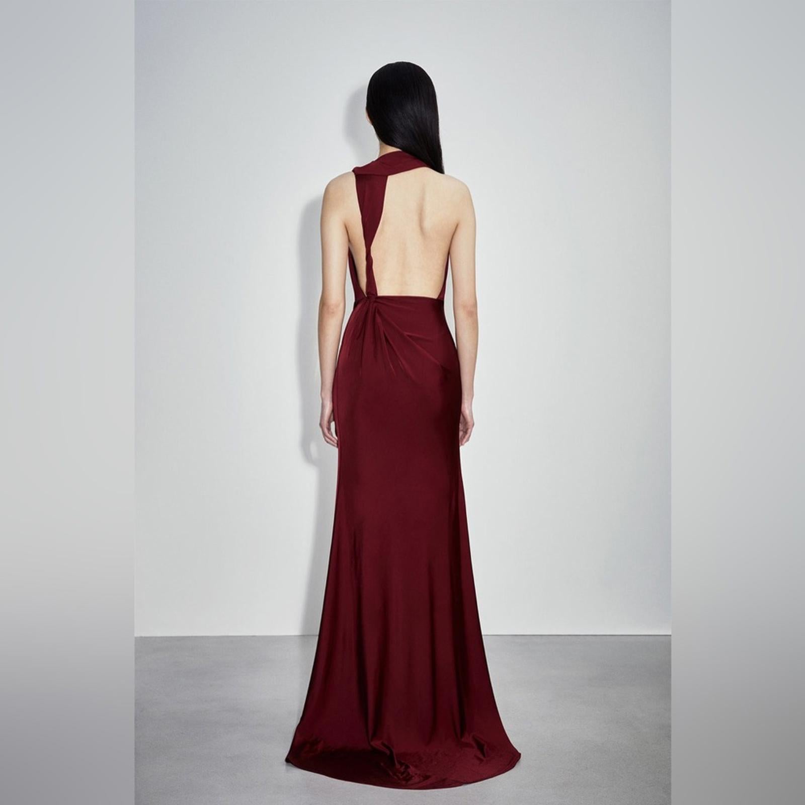 Et Ochs Valentina Open Back Gown Halter Evening Dress, Crimson, Size 8 NWT $1695
