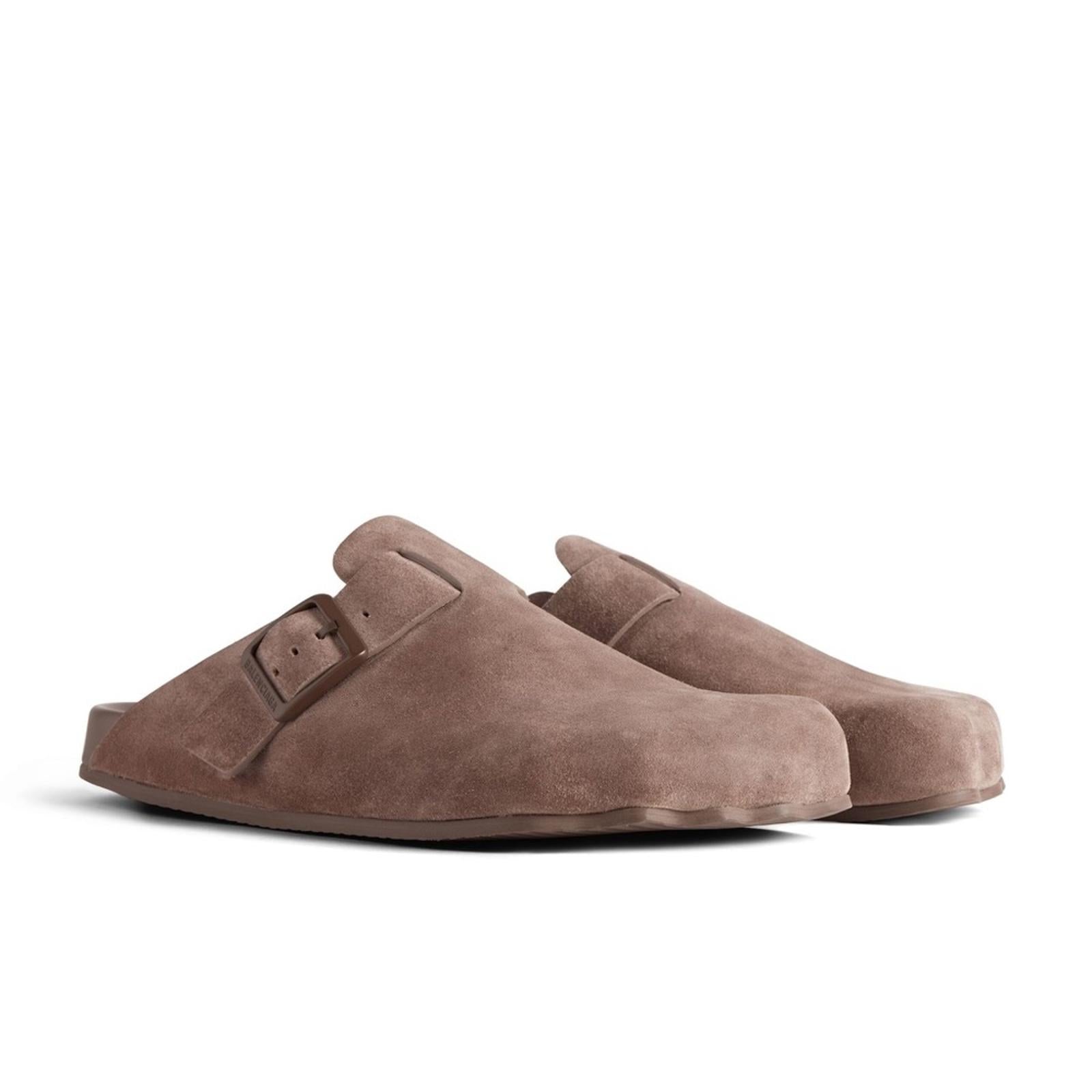 Balenciaga Sunday Mule in Light Brown Suede Calfskin, NEW, Size EU 41