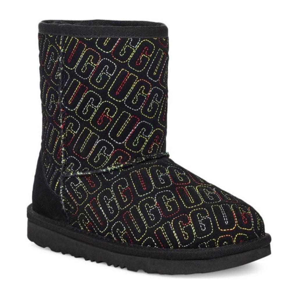 UGG Kid’s Classic II Graphic Stitch Wool-Lined Boots, Toddler Size 2, NEW