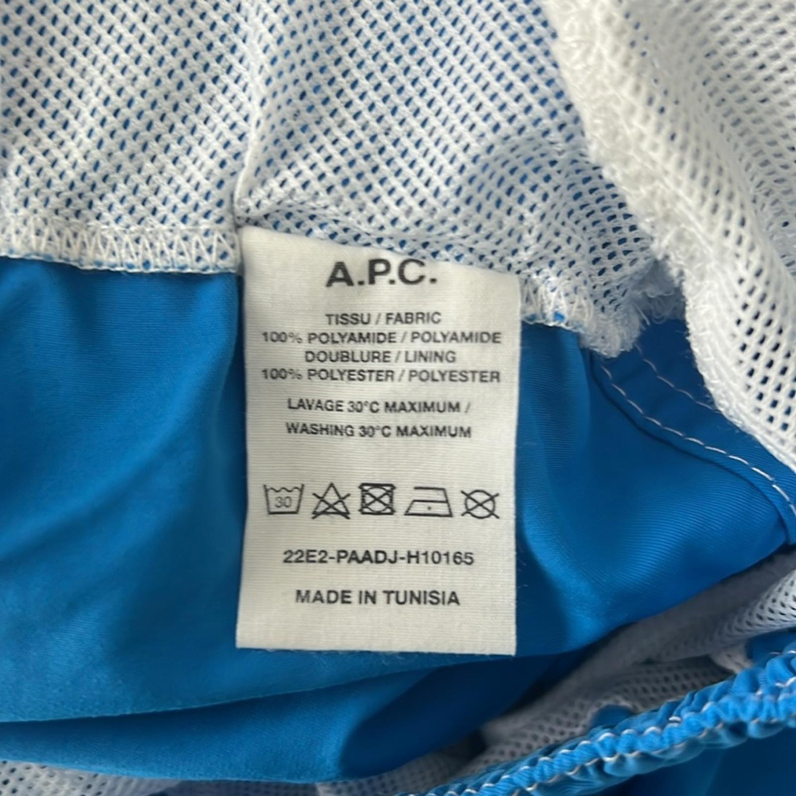 A.P.C. Louis Solid Regular Fit Swim Trunks in Blue, Size S NEW w/Tag $195