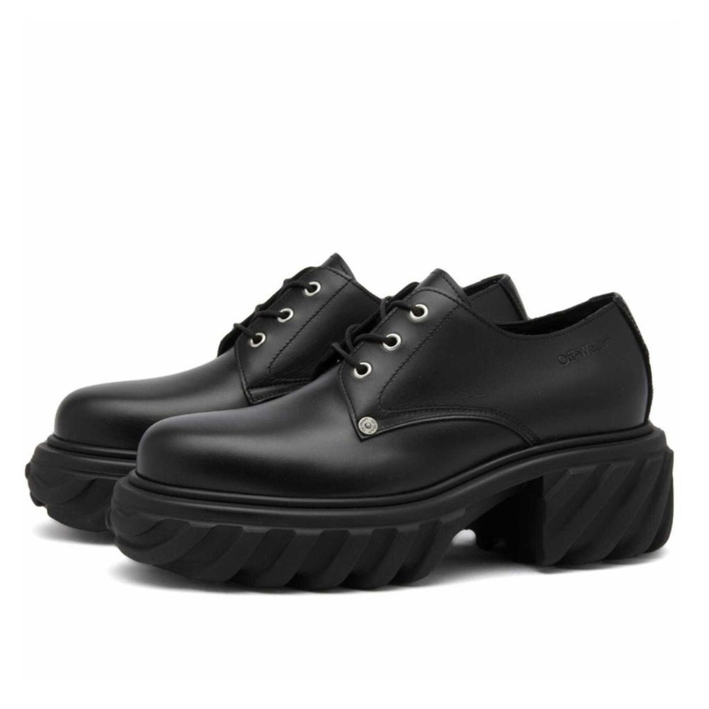 Off-White Men’s Exploration Derby Lug Sole Shoes in Black, NWT, Size 43