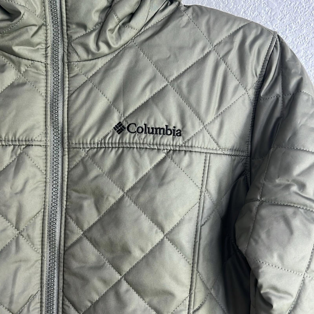 Columbia Copper Crest Hooded Fleece-Lined Mid-Length Coat in Green, NWT, Size S
