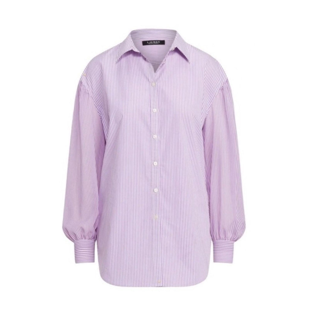 Lauren Ralph Striped Broadcloth Shirt in Lavender, Size XL New w/Tag